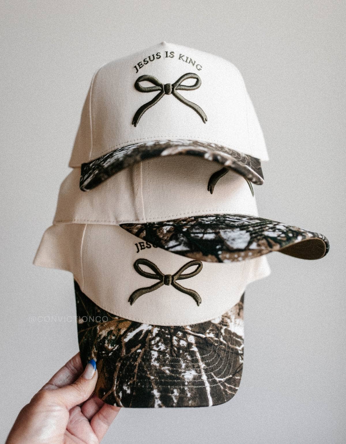 Jesus is King - Camo Bow Christian Trucker Hat