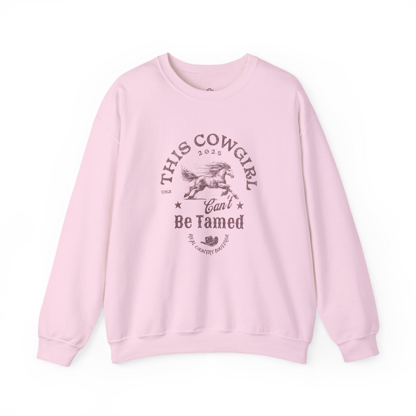 Comfy Cowgirl Sweatshirt, Comfortable Wild Horse Crewneck, Country Western Pullover Sweater