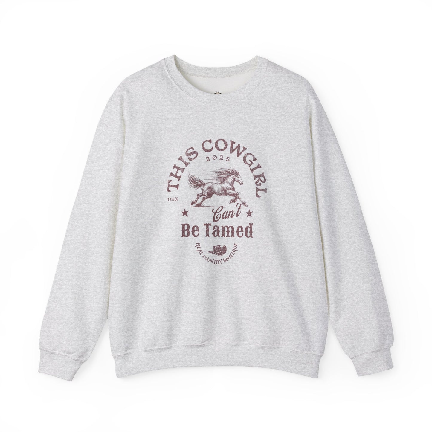 Comfy Cowgirl Sweatshirt, Comfortable Wild Horse Crewneck, Country Western Pullover Sweater