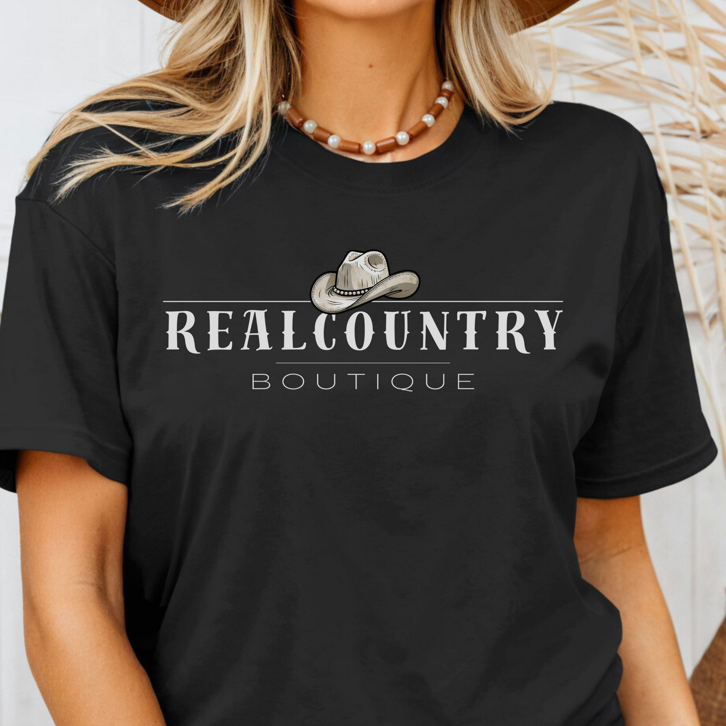 Official Real Country Tee Country Style T-Shirt Cowboy Hat Design Boutique Logo Shirt