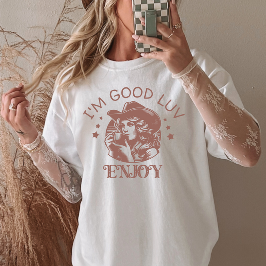 Cowgirl Funny Quote Shirt Sarcastic Coffee Tshirt