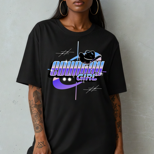 Country Girl T-Shirt Y2k Top Street Style Gift for Her Comfort Colors Tee Shirt Trail Ride Line Dance Trendy Tshirts Beach Tshirt