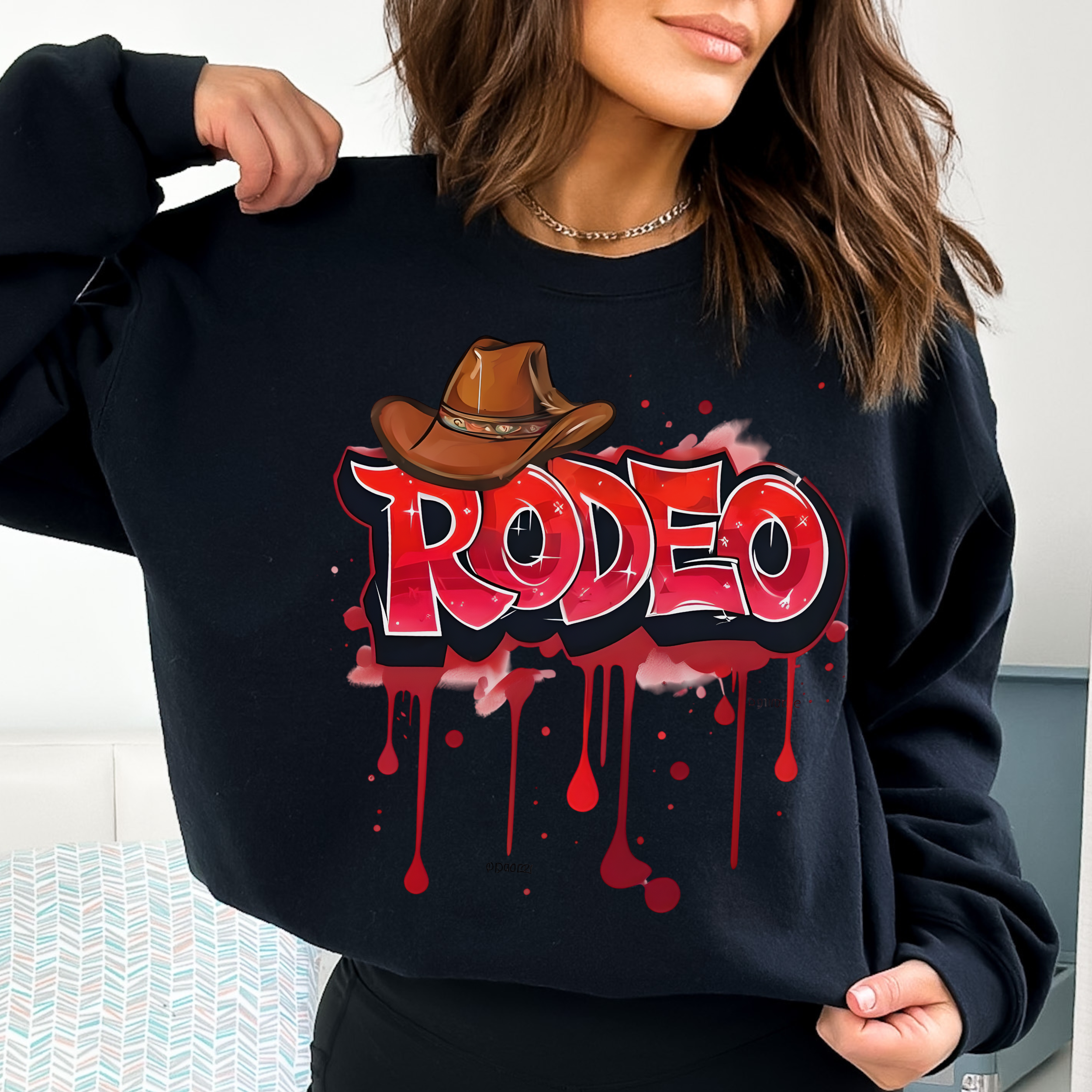 Black Crewneck Country Sweatshirt Rodeo Shirt Crewneck Sweatshirt for Country Fans Western Events Streetwear Crew Neck Sweatshirt