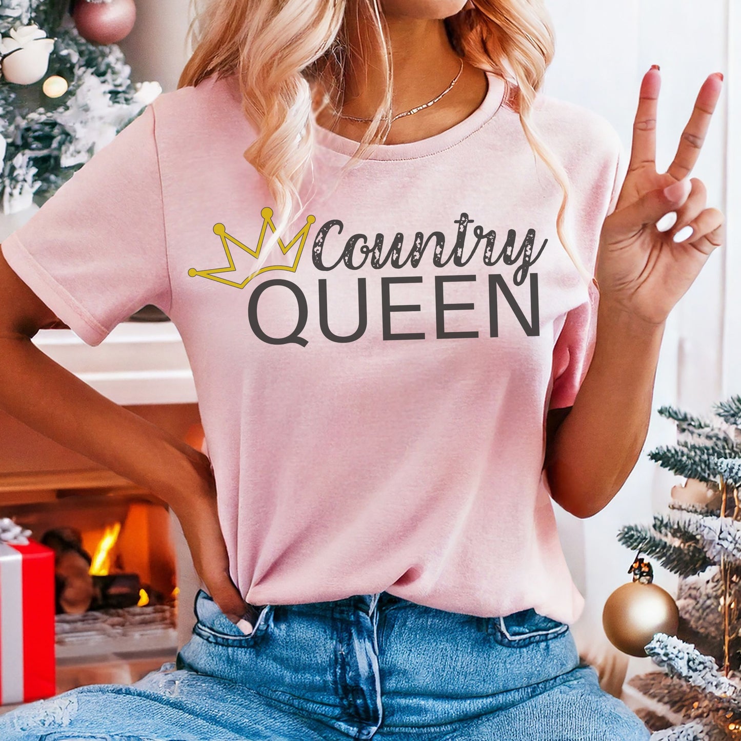 Country Queen Shirt for Country Lovers Gifts for Her Casual Wear Festival Tee Country Concert Outfit Western T-shirt for line dance party