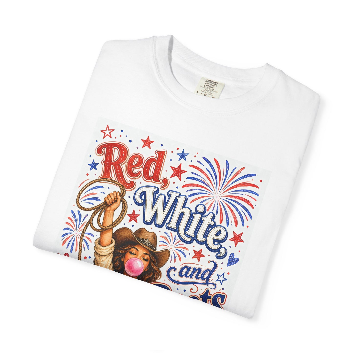 Red White and Boots T-Shirt — Patriotic Cowgirl Fourth of July Tee