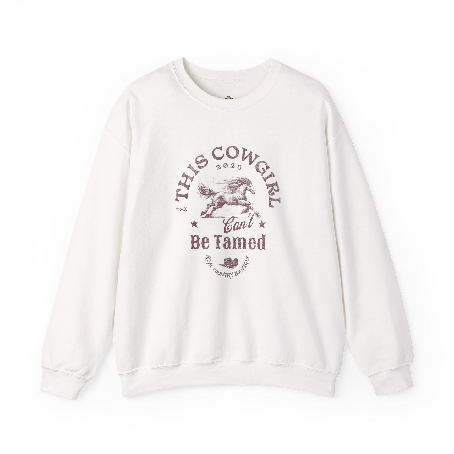 Comfy Cowgirl Sweatshirt, Comfortable Wild Horse Crewneck, Country Western Pullover Sweater